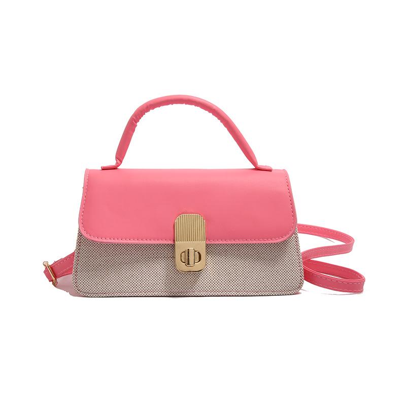 Lock design simple women's new spring fashion retro casual shoulder small square bag