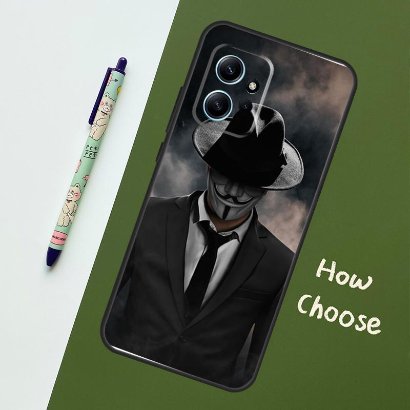 Man Suit Shirt Tie Case For Xiaomi Redmi Note 11 12 10 Pro 8 9 Note 12S 11S 9S 10S Redmi 12C 9C 10C 12 Cover
