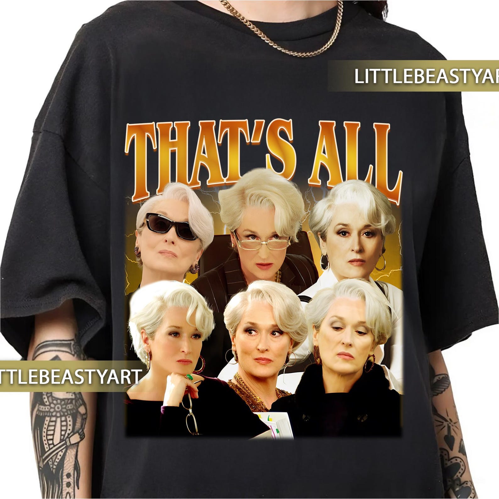 Meryl Streep Miranda Priestly That s All 90s Style Rap Tee Shirt XL