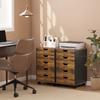 Mobile Office Pedestal, 5 Drawers, Wood, 40 x 40 x 67 cm, Brown