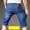 Pantaloncini in denim di seta ghiacciata da uomo, estivi, sottili, larghi, da indossare all'esterno, cinque nei pantaloni, sette pantaloni da marea dritti