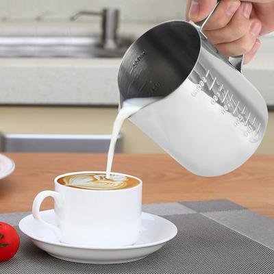 Scharfer Ausgießer Kaffeemilchkännchen Edelstahl Milchaufschäumkännchen Cappuccino Zubereitung