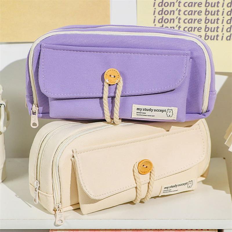 Japanese Style Large Capacity Pencil Case Stationery Case Minimalist Student Stationery Bag