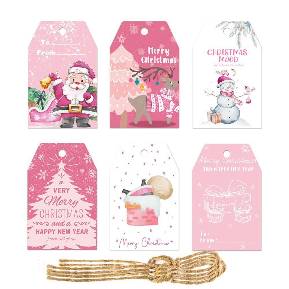 Moda 60 de buc Etichete pentru Crăciun Fericit, Hârtie de împachetat pentru cadouri, DIY, Etichete pentru Crăciun Fericit, Etichete pentru Crăciun Fericit.