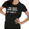 Chicks Marry Chicks Lesbian Brides Wedding Graphic T Shirts for Women T-Shirts