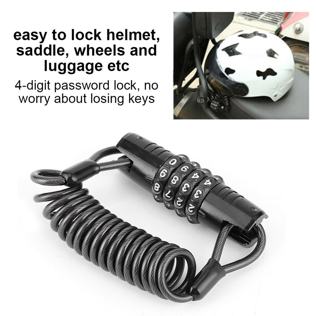 2Pcs Helmet Lock Anti-Theft 4 Digit Password Bicycle Locks For Scooter Motorcycle Portable Road Bike Cable 87443692 - View #8