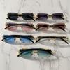 Rectangle Sunglasses For Women Men Rimless Retro Metal Square Sun Glasses With Animal Decoration For Outdoor Party Club