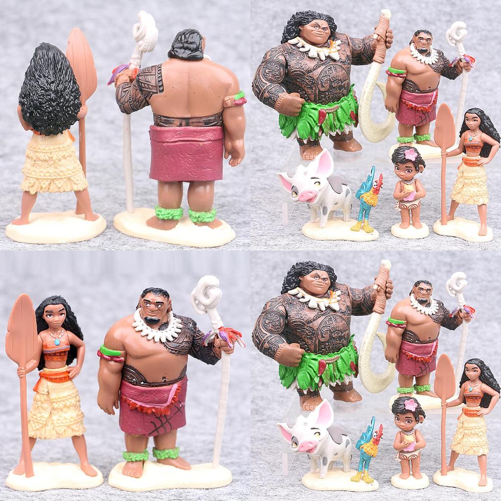 Captivating Moana 6 Pcs Action Figures Dolls Ideal For Playtime And Decoration