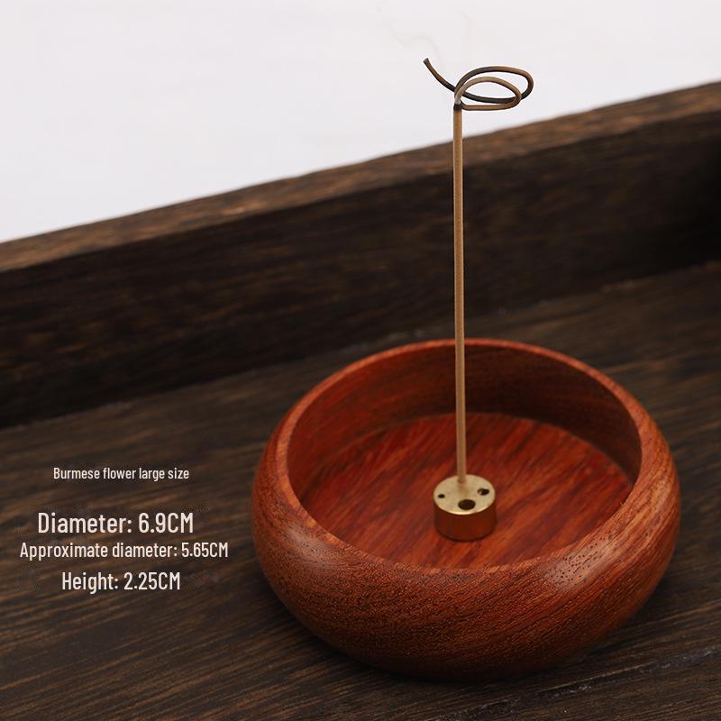 Suport Poros pentru Tămâie din Lemn de Palisandru – Mini Agarwood Vertical Ebonit Design Rotund