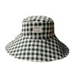 Wide-brimmed Double-sided Sun Protection Hat for Women, Spring and Summer Plaid Versatile Casual Fisherman Hat, Outdoor Travel Vacation Sun Hat