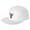 Fashion Adorable Christmas Reindeer donning a Santa Claus hat Flat Brim Sun Hat  Holiday Travel Cap Unisex