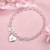 Luxury 925 sterling silver 8-inch 26 letter heart-shaped bracelet for women's fashionable wedding accessories