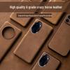 Genuine Crazy Horse Leather Half-Cover Case for Honor 60 Series
