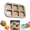 Muffin Cake Pan 6-Cavity Square Non-Stick Cupcake Tray Bakeware for Oven Baking