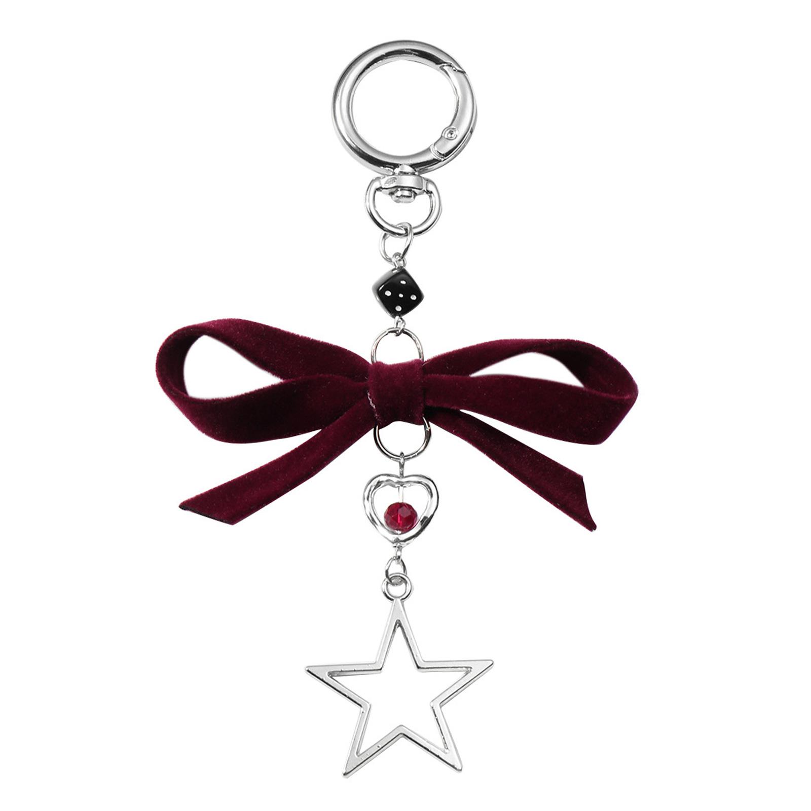 

Fashionable Pearls and Silver Bead Butterfly Bowknot Pendant Portable Accessory for Parties Supplies and Office Wear A