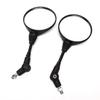2 X 10mm Thread Black Shell Folding Round Motorcycle Rear View Mirrors Universal