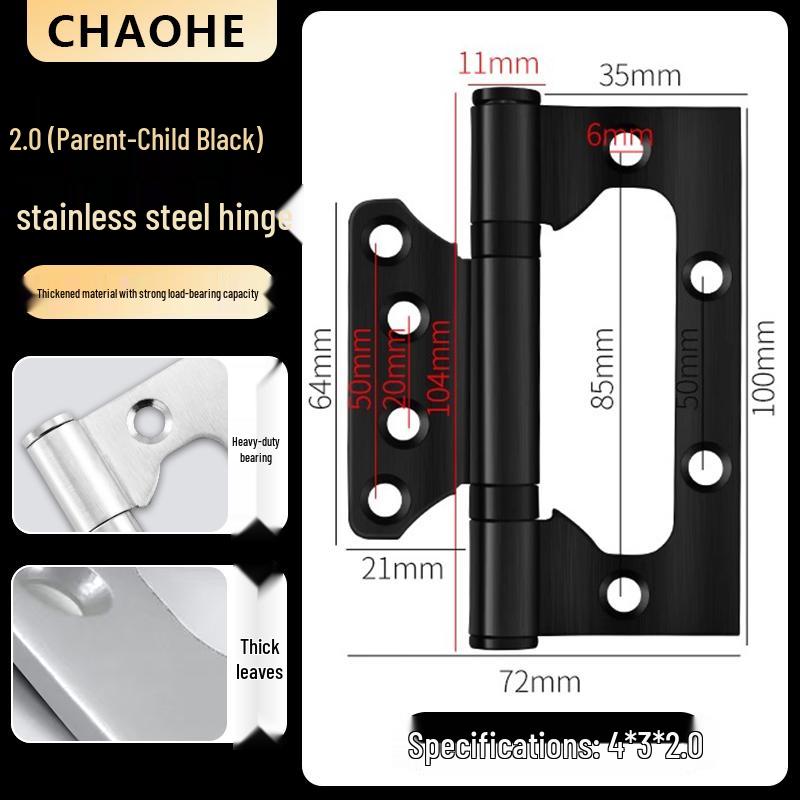 4-inch Silent Bearing Male-Female 304 Stainless Steel Hinge for Wooden Doors