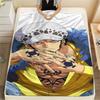 One Piece Charakter Print Flaneldecke, Hohe Qualität, Bequem für alle Jahreszeiten, Heimdekoration, Wärme und Komfort, Perfekt für Weihnachtsgeschenke