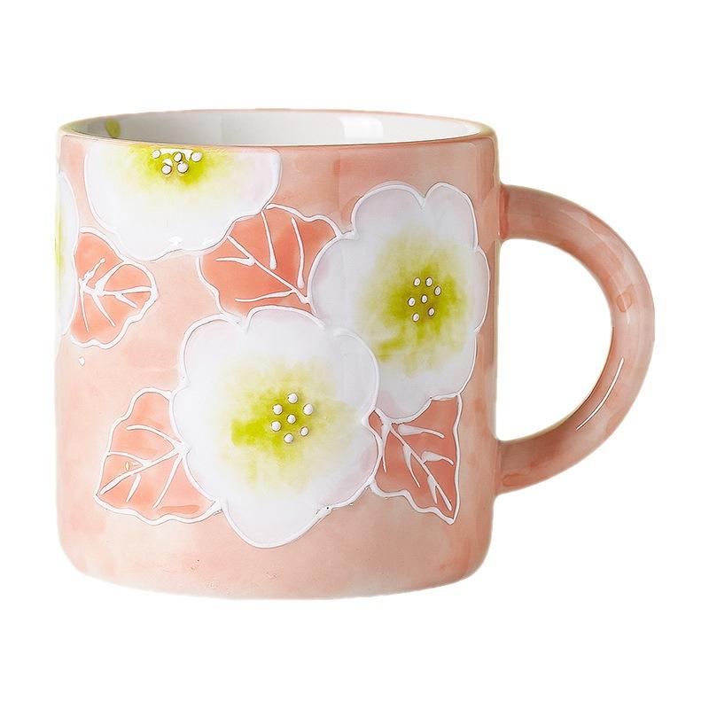 

Water cup, mug with lid spoon, female high-value couple coffee, milk tea, breakfast cup, drinking water ceramic cup