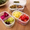 Clear Lid Double Compartment Food Storage Container Plastic Snacks Keepers For Kids Travel And Daily Use