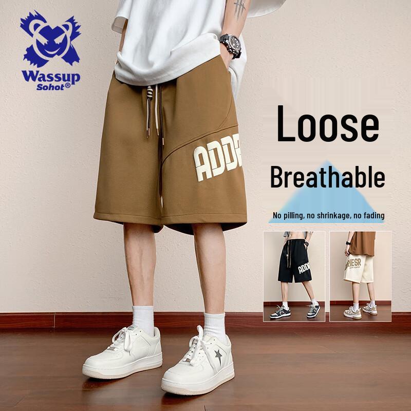Wassup Sohot Men s American Striped Casual Sports Shorts L