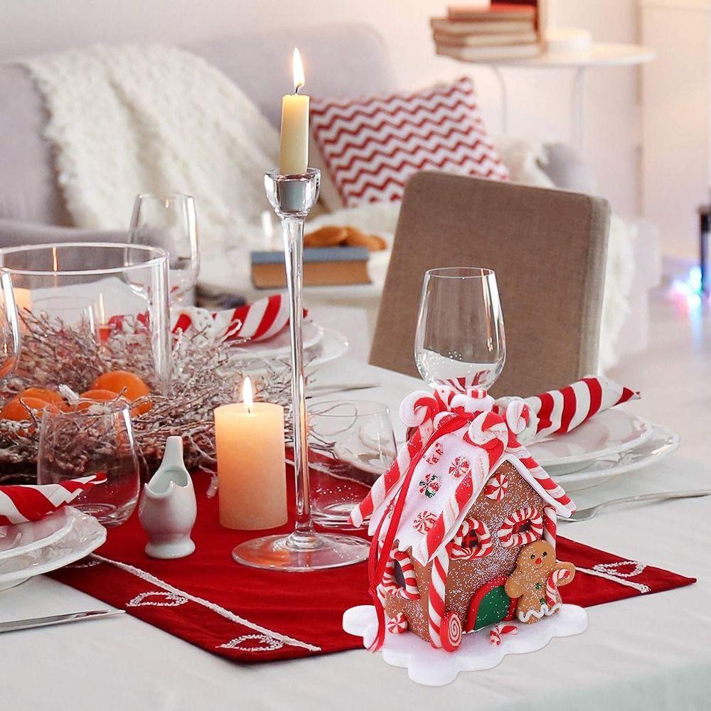 Creative Small House Pendant Snowman Xmas Tree Decorantions Hanging Ornament New Year Gift