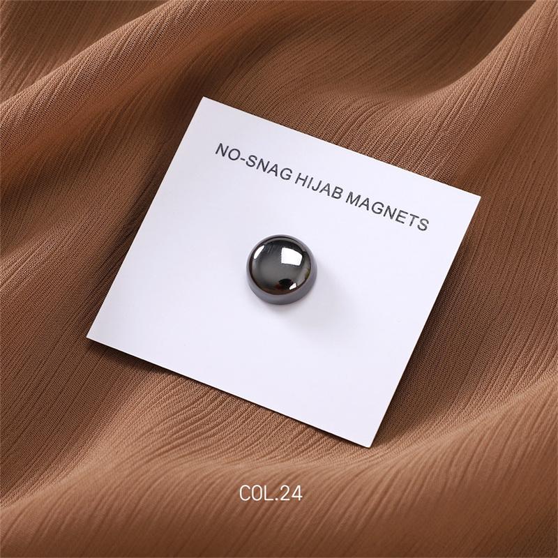 New 54color Matte Silk Scarf Hijab Magnet Brooch Strong Magnetic Buttons Round Shawl Dual-use Collar Clip Cufflinks