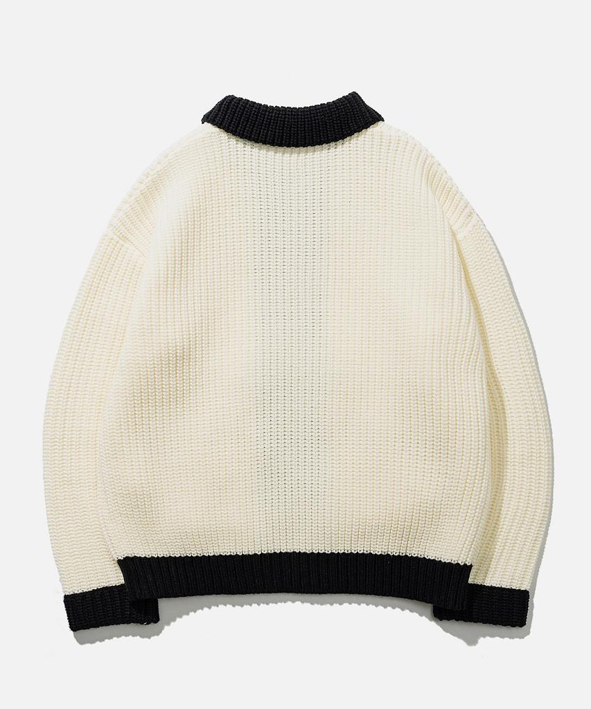 Vastic Colorway Zip-Up Knit_White / Black