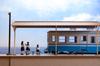 PLUMPMOA HO gauge Street corner accessory series Island local platform Extension set B Paper kit MS080 Diorama supplies 1/80 (roof)