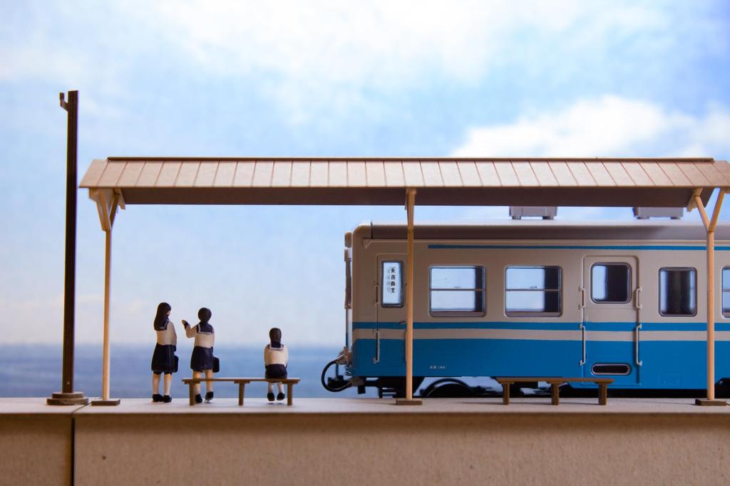 PLUMPMOA HO gauge Street corner accessory series Island local platform Extension set B Paper kit MS080 Diorama supplies 1/80 (roof)