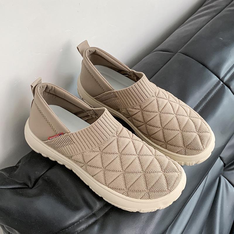 

2025 женские тканевые туфли мягкая подошва мягкая поверхность одна педаль модные туфли для мамы легкие и удобные рабочие туфли одинарные туфли трендовые 41 темно-коричневого