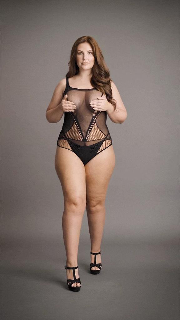 Le Desir - Plus Size Bodysuit with Side Masks