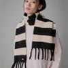 COQUET Heritage Stripe Wool Muffler Cream Black