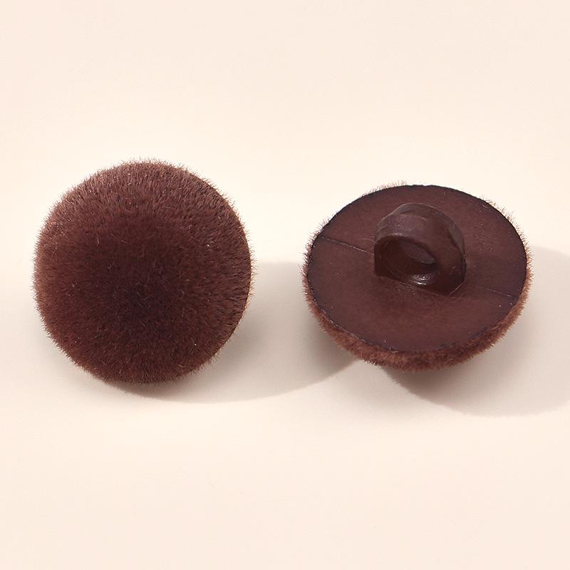Colored Half-Round Flocked Mushroom Buttons: Plastic Sweater, Cardigan & Children's Decorative Accessories
