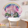 Cartoon Dream Castle Rainbow Wall Sticker Self-Adhesive for Kids Bedroom Study Room Home Decoration
