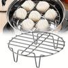 Stainless Steel Round Multifunctional Steaming And Baking Rack - a Three-In-One Tool: Steamer Layer Rack, Oven Cooling Rack