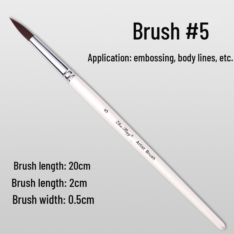 17-Piece Face Painting Brush Set: Hook Line, Embossing, Row, Flat, Oblique, Petal Brushes