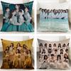 Idol Nogizaka Cushion Cover Cushion Covers Natural Linen Breathable Sofa Bedroom Decor Pillowcase
