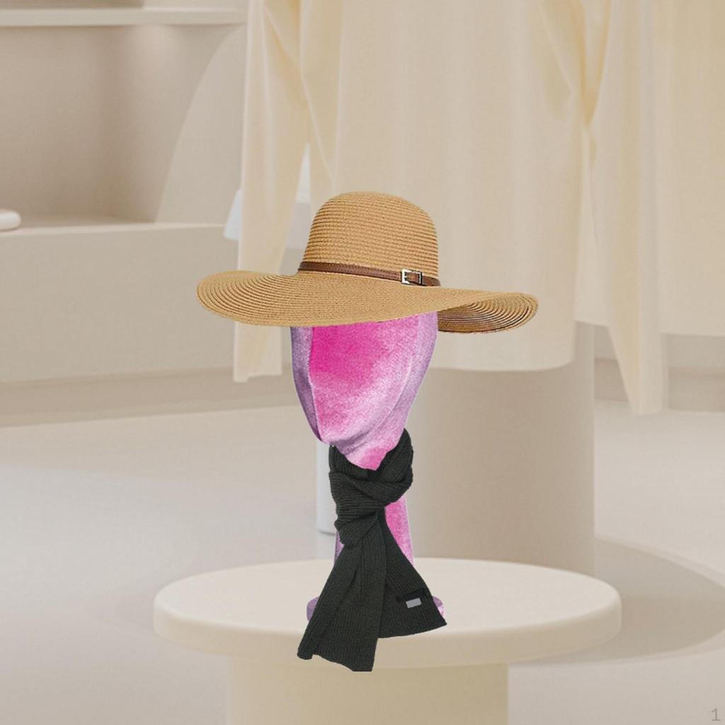 Kvinnhuvud Mannequin, Hatt Peruk Displayställ, Sammetsklänningsform, Hårstycke Modell för