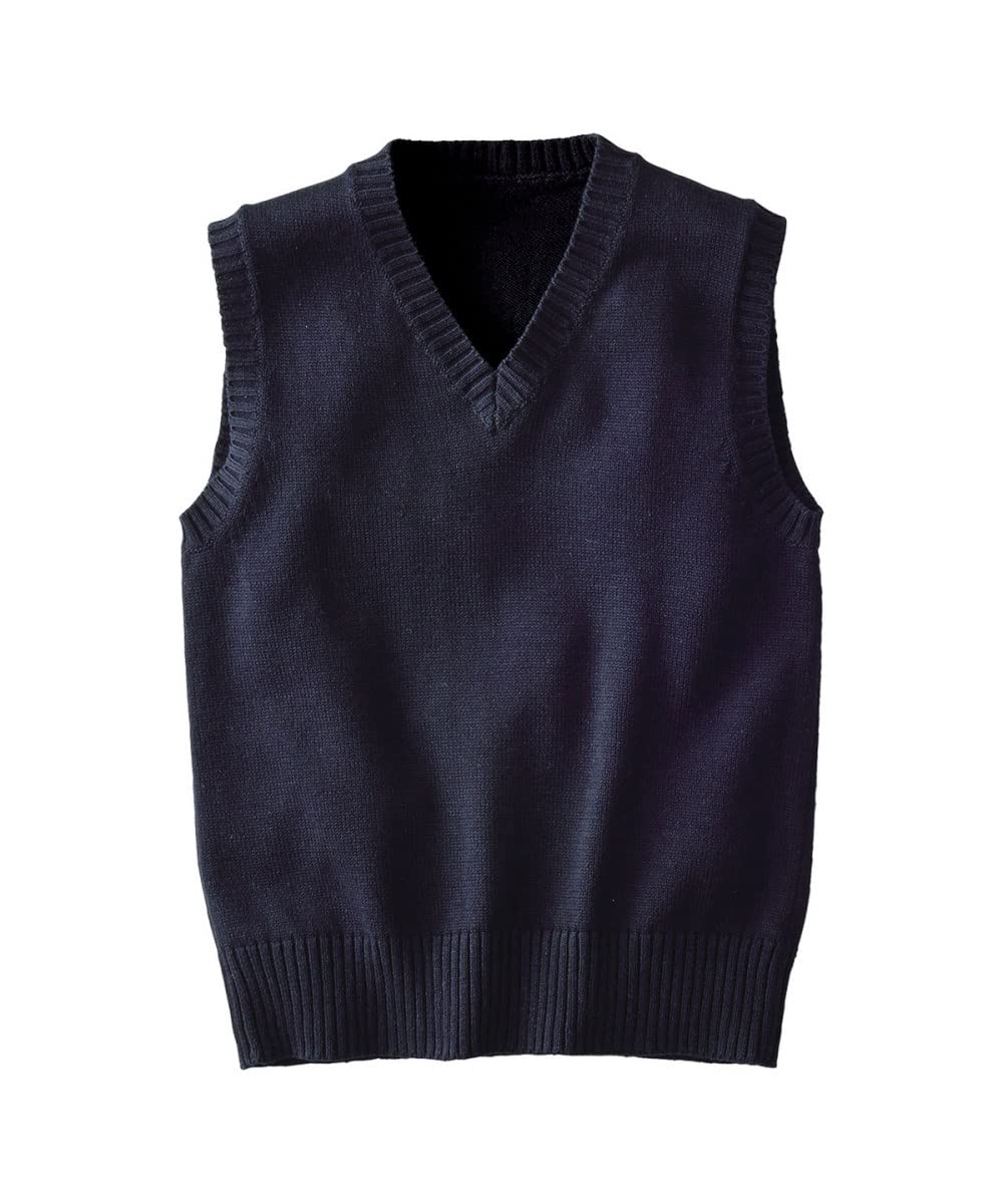 

Nissen Junior School Knit Solid Fits Height 160cm Kids Vest, Vest, 100% Cotton, Navy,