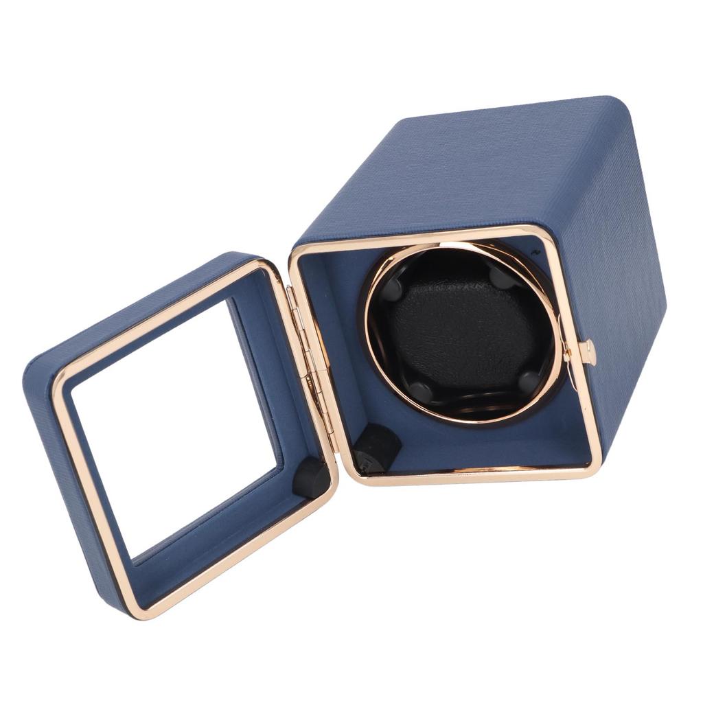 Single Watch Winder 5 Rotating Modes PU Lther Automatic Watch Winder Box with Light USB Type C Power Supply