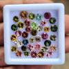 Round Cut Natural Tourmaline 3 MM Size Gemstone, 10 Pcs Multi Tourmaline Lot, Loose Gemstone Lot, October Birthstone For Making Jewelry.