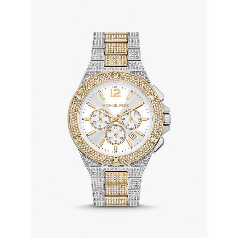Michael Kors Oversized Lennox Pavé Two-Tone Watch MK9150 золотой