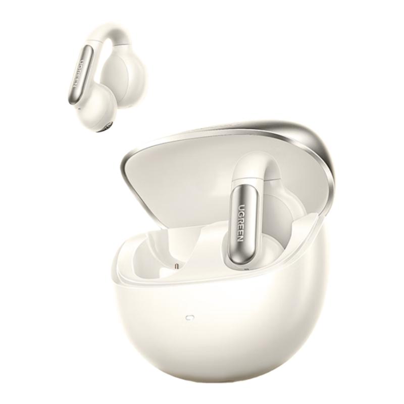 

UGREEN Bluetooth Earphones, Bone Conduction, High-Definition Calling, Clip-On Open Design, Not In-Ear, White білий