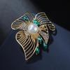 Lanhao Retro Emerald Pearl Corsage Fashion Pin Accessory