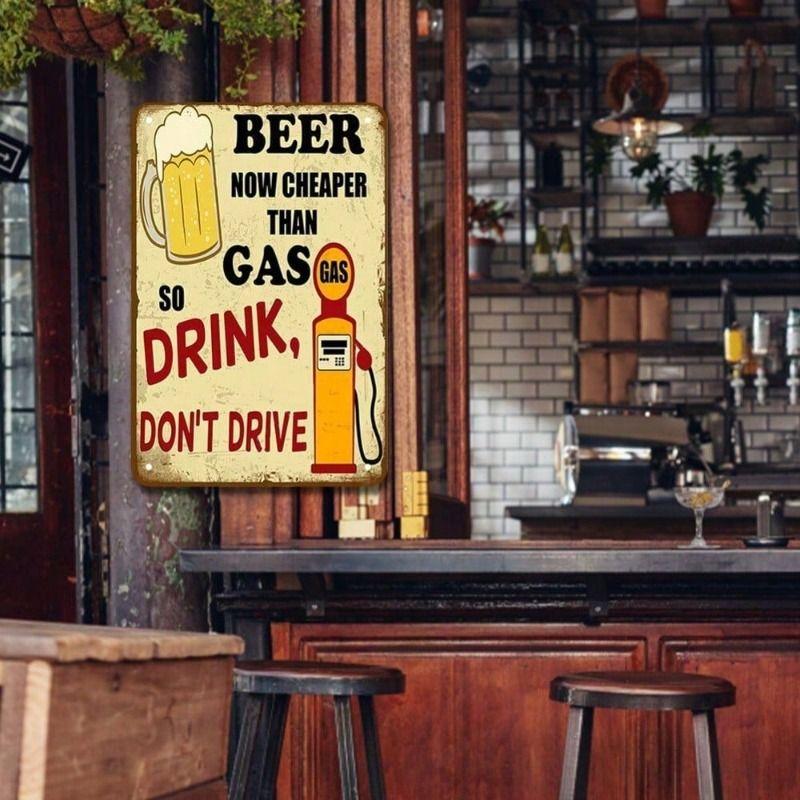 Retro Beer Metal Wall Sign 30x40cm, Vintage Tin Poster for Bar