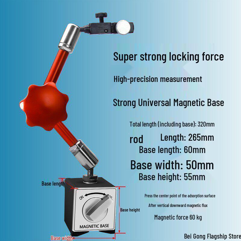 Precision 360-Degree Adjustable Magnetic Dial Indicator Stand Set
