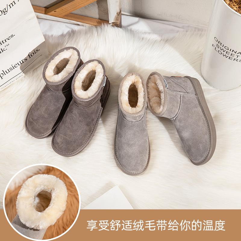 Augustus Snow Boots Women's 2025 Autumn and Winter New Fleece Thickened Short Boots Platform Casual Comfortable Bread Cotton Shoes