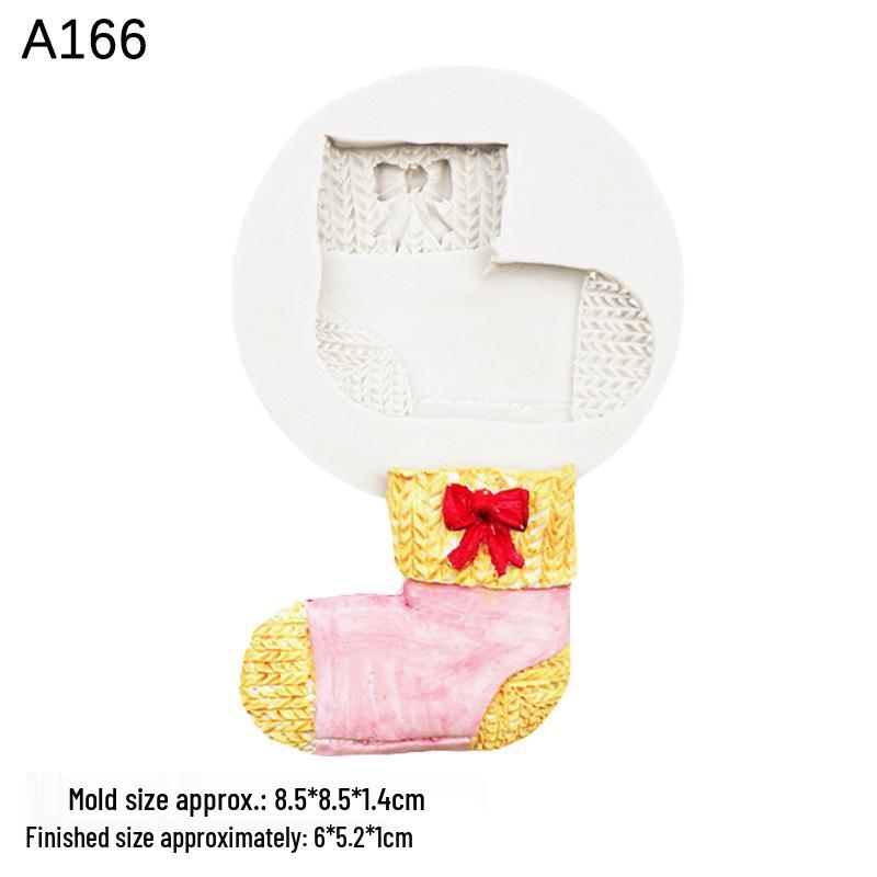 Cartoon Bear Christmas Silicone Mold - Plush Glove Shape for Creative Baking & Cake Decoration