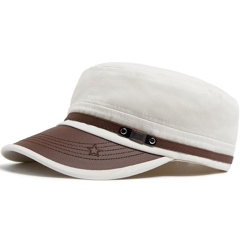 Casual Cadet Hat Man Flat Top Caps Fashion Cotton Visor Hats Summer Autumn Vintage Army Hats Adult Dad Hat Unisex Baseball Cap